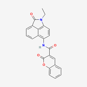 molecular formula C23H16N2O4 B2893217 N-(1-ethyl-2-oxo-1,2-dihydrobenzo[cd]indol-6-yl)-2-oxo-2H-chromene-3-carboxamide CAS No. 314246-50-9