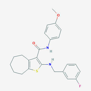 2-[(3-fluorobenzyl)amino]-N-(4-methoxyphenyl)-5,6,7,8-tetrahydro-4H-cyclohepta[b]thiophene-3-carboxamide