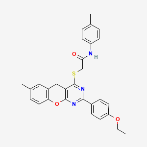 2-((2-(4-ethoxyphenyl)-7-methyl-5H-chromeno[2,3-d]pyrimidin-4-yl)thio)-N-(p-tolyl)acetamide