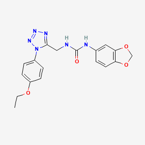 molecular formula C18H18N6O4 B2893250 1-(benzo[d][1,3]dioxol-5-yl)-3-((1-(4-ethoxyphenyl)-1H-tetrazol-5-yl)methyl)urea CAS No. 951547-31-2