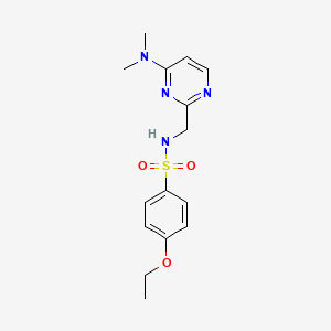 molecular formula C15H20N4O3S B2893259 N-((4-(dimethylamino)pyrimidin-2-yl)methyl)-4-ethoxybenzenesulfonamide CAS No. 1797655-78-7