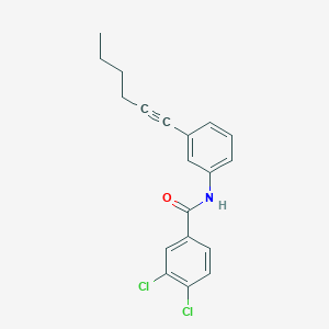 molecular formula C19H17Cl2NO B2893263 3,4-dichloro-N-[3-(1-hexynyl)phenyl]benzenecarboxamide CAS No. 861209-79-2