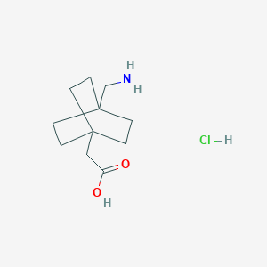 molecular formula C11H20ClNO2 B2893264 2-(4-(Aminomethyl)bicyclo[2.2.2]octan-1-yl)acetic acid hydrochloride CAS No. 802318-11-2