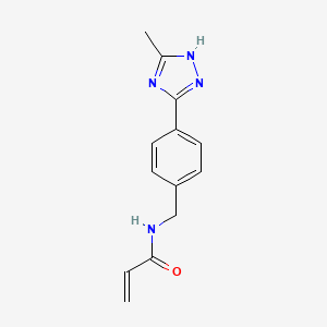 molecular formula C13H14N4O B2893265 N-[[4-(5-Methyl-1H-1,2,4-triazol-3-yl)phenyl]methyl]prop-2-enamide CAS No. 2361638-25-5