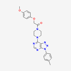 molecular formula C24H25N7O3 B2893274 2-(4-甲氧基苯氧基)-1-(4-(3-(对甲苯基)-3H-[1,2,3]三唑并[4,5-d]嘧啶-7-基)哌嗪-1-基)乙酮 CAS No. 920363-69-5
