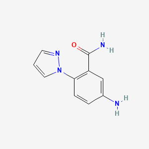molecular formula C10H10N4O B2893275 5-氨基-2-(1H-吡唑-1-基)苯甲酰胺 CAS No. 1158414-84-6