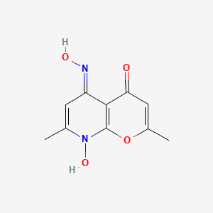 molecular formula C10H10N2O4 B2893276 (5E)-4-hydroxy-5-(hydroxyimino)-2,7-dimethyl-5H-pyrano[2,3-b]pyridin-8-ium-8-olate CAS No. 161153-99-7