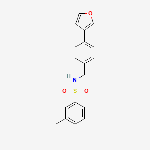 molecular formula C19H19NO3S B2893283 N-(4-(furan-3-yl)benzyl)-3,4-dimethylbenzenesulfonamide CAS No. 2034414-39-4