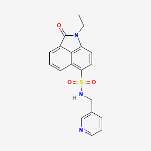 molecular formula C19H17N3O3S B2893286 1-ethyl-2-oxo-N-(pyridin-3-ylmethyl)-1,2-dihydrobenzo[cd]indole-6-sulfonamide CAS No. 438489-05-5