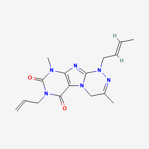molecular formula C16H20N6O2 B2893290 1-[(E)-丁-2-烯基]-3,9-二甲基-7-丙-2-烯基-4H-嘌呤[8,7-c][1,2,4]三嗪-6,8-二酮 CAS No. 919025-79-9