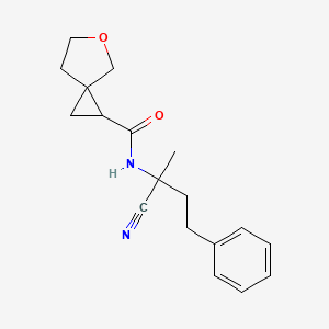 molecular formula C18H22N2O2 B2893294 n-(1-Cyano-1-methyl-3-phenylpropyl)-5-oxaspiro[2.4]heptane-1-carboxamide CAS No. 1951844-22-6