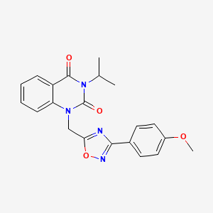 molecular formula C21H20N4O4 B2893297 3-isopropyl-1-((3-(4-methoxyphenyl)-1,2,4-oxadiazol-5-yl)methyl)quinazoline-2,4(1H,3H)-dione CAS No. 1251678-99-5