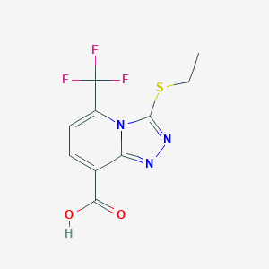 molecular formula C10H8F3N3O2S B2893306 3-ethylsulfanyl-5-(trifluoromethyl)-[1,2,4]triazolo[4,3-a]pyridine-8-carboxylic acid CAS No. 1639262-58-0