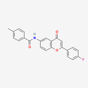 molecular formula C23H16FNO3 B2893310 N-[2-(4-fluorophenyl)-4-oxo-4H-chromen-6-yl]-4-methylbenzamide CAS No. 923131-64-0