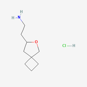 molecular formula C9H18ClNO B2893311 2-(6-氧代螺[3.4]辛烷-7-基)乙胺；盐酸盐 CAS No. 2309456-37-7