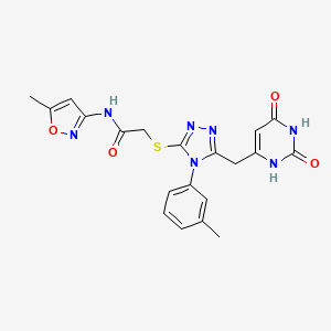 2-((5-((2,6-dioxo-1,2,3,6-tetrahydropyrimidin-4-yl)methyl)-4-(m-tolyl)-4H-1,2,4-triazol-3-yl)thio)-N-(5-methylisoxazol-3-yl)acetamide