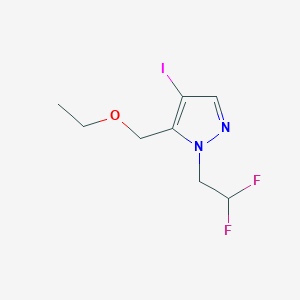 molecular formula C8H11F2IN2O B2893322 1-(2,2-difluoroethyl)-5-(ethoxymethyl)-4-iodo-1H-pyrazole CAS No. 1856087-54-1