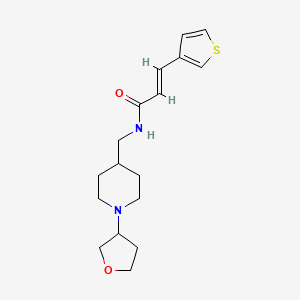 (2E)-N-{[1-(oxolan-3-yl)piperidin-4-yl]methyl}-3-(thiophen-3-yl)prop-2-enamide