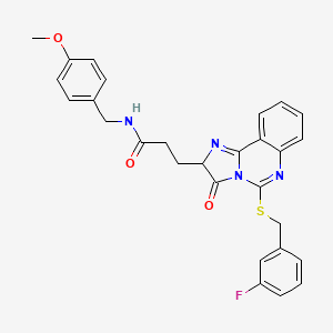 3-(5-{[(3-fluorophenyl)methyl]sulfanyl}-3-oxo-2H,3H-imidazo[1,2-c]quinazolin-2-yl)-N-[(4-methoxyphenyl)methyl]propanamide