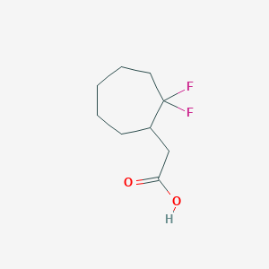 molecular formula C9H14F2O2 B2893354 2-(2,2-Difluorocycloheptyl)acetic acid CAS No. 1781080-57-6