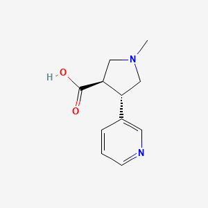 molecular formula C11H14N2O2 B2893355 (3R,4S)-1-Methyl-4-pyridin-3-ylpyrrolidine-3-carboxylic acid CAS No. 1421766-87-1