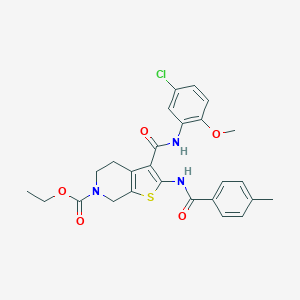 ethyl 3-[(5-chloro-2-methoxyphenyl)carbamoyl]-2-{[(4-methylphenyl)carbonyl]amino}-4,7-dihydrothieno[2,3-c]pyridine-6(5H)-carboxylate