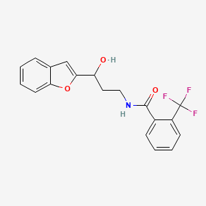 molecular formula C19H16F3NO3 B2893375 N-(3-(苯并呋喃-2-基)-3-羟基丙基)-2-(三氟甲基)苯甲酰胺 CAS No. 1448069-71-3