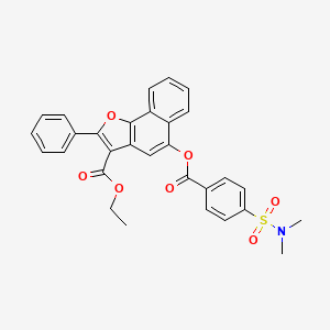 molecular formula C30H25NO7S B2893378 Ethyl 5-({4-[(dimethylamino)sulfonyl]benzoyl}oxy)-2-phenylnaphtho[1,2-b]furan-3-carboxylate CAS No. 313662-83-8