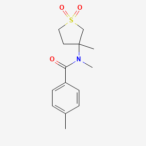molecular formula C14H19NO3S B2893386 N,4-dimethyl-N-(3-methyl-1,1-dioxothiolan-3-yl)benzamide CAS No. 694502-06-2