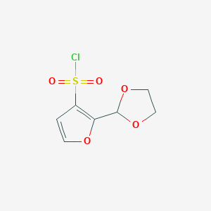 molecular formula C7H7ClO5S B2893391 2-(1,3-Dioxolan-2-yl)furan-3-sulfonyl chloride CAS No. 2247106-66-5