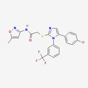 2-((5-(4-bromophenyl)-1-(3-(trifluoromethyl)phenyl)-1H-imidazol-2-yl)thio)-N-(5-methylisoxazol-3-yl)acetamide