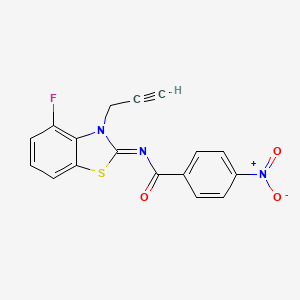 molecular formula C17H10FN3O3S B2893407 (Z)-N-(4-fluoro-3-(prop-2-yn-1-yl)benzo[d]thiazol-2(3H)-ylidene)-4-nitrobenzamide CAS No. 865248-80-2