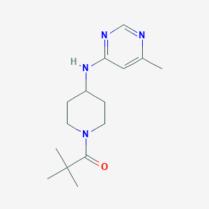 molecular formula C15H24N4O B2893411 2,2-Dimethyl-1-[4-[(6-methylpyrimidin-4-yl)amino]piperidin-1-yl]propan-1-one CAS No. 2415465-76-6