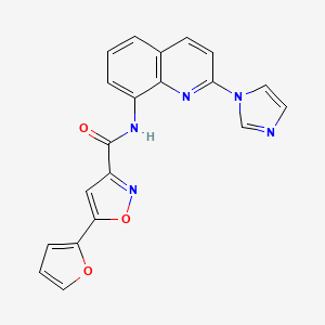 N-(2-(1H-imidazol-1-yl)quinolin-8-yl)-5-(furan-2-yl)isoxazole-3-carboxamide