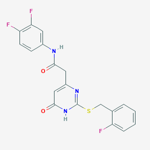 N-(3,4-difluorophenyl)-2-(2-((2-fluorobenzyl)thio)-6-oxo-1,6-dihydropyrimidin-4-yl)acetamide