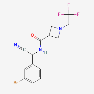 molecular formula C14H13BrF3N3O B2893433 N-[(3-bromophenyl)(cyano)methyl]-1-(2,2,2-trifluoroethyl)azetidine-3-carboxamide CAS No. 1795337-39-1