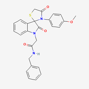 molecular formula C26H23N3O4S B2893435 N-benzyl-2-(3'-(4-methoxyphenyl)-2,4'-dioxospiro[indoline-3,2'-thiazolidin]-1-yl)acetamide CAS No. 894560-31-7