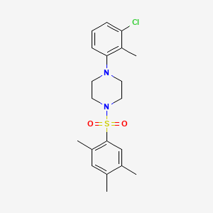 1-(3-Chloro-2-methylphenyl)-4-(2,4,5-trimethylbenzenesulfonyl)piperazine