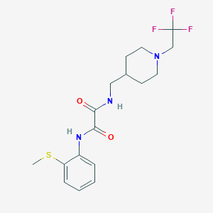 molecular formula C17H22F3N3O2S B2893461 N'-(2-Methylsulfanylphenyl)-N-[[1-(2,2,2-trifluoroethyl)piperidin-4-yl]methyl]oxamide CAS No. 2320473-03-6