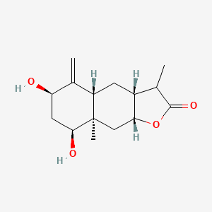 molecular formula C15H22O4 B2893463 (3Ar,4aS,6R,8S,8aR,9aR)-6,8-dihydroxy-3,8a-dimethyl-5-methylidene-3a,4,4a,6,7,8,9,9a-octahydro-3H-benzo[f][1]benzofuran-2-one CAS No. 61401-24-9