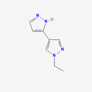 molecular formula C8H10N4 B2893465 1'-ethyl-1H,1'H-3,4'-bipyrazole CAS No. 1006320-10-0