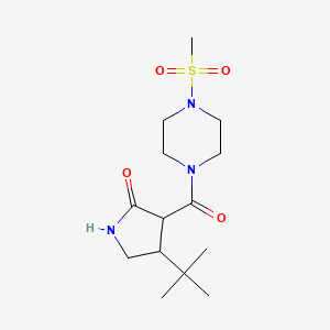 molecular formula C14H25N3O4S B2893466 4-叔丁基-3-(4-甲磺酰哌嗪-1-羰基)吡咯烷-2-酮 CAS No. 2097902-74-2