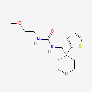 1-(2-methoxyethyl)-3-((4-(thiophen-2-yl)tetrahydro-2H-pyran-4-yl)methyl)urea