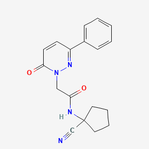 molecular formula C18H18N4O2 B2893484 N-(1-cyanocyclopentyl)-2-(6-oxo-3-phenyl-1,6-dihydropyridazin-1-yl)acetamide CAS No. 1223174-42-2