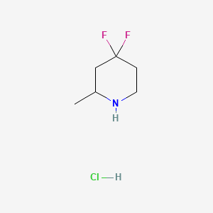 molecular formula C6H12ClF2N B2893485 4,4-Difluoro-2-methylpiperidine hydrochloride CAS No. 1234616-37-5; 1378571-68-6