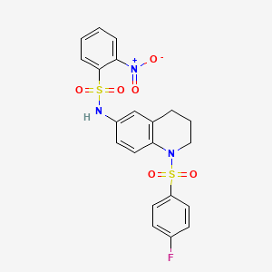 N-(1-((4-fluorophenyl)sulfonyl)-1,2,3,4-tetrahydroquinolin-6-yl)-2-nitrobenzenesulfonamide