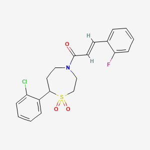 (E)-1-(7-(2-chlorophenyl)-1,1-dioxido-1,4-thiazepan-4-yl)-3-(2-fluorophenyl)prop-2-en-1-one