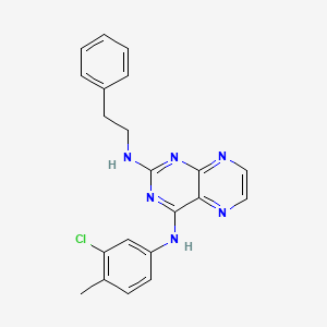 (3-Chloro-4-methylphenyl){2-[(2-phenylethyl)amino]pteridin-4-yl}amine