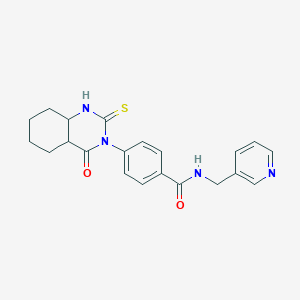 4-(4-oxo-2-sulfanylidene-1,2,3,4-tetrahydroquinazolin-3-yl)-N-[(pyridin-3-yl)methyl]benzamide