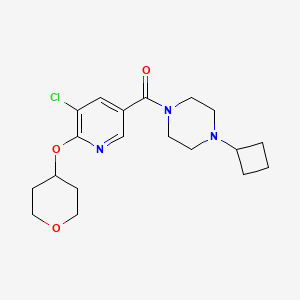 (5-chloro-6-((tetrahydro-2H-pyran-4-yl)oxy)pyridin-3-yl)(4-cyclobutylpiperazin-1-yl)methanone
